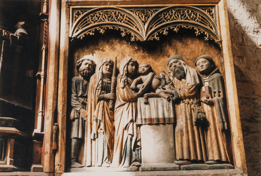 Vorschaubild Wismar: St. Nikolai, sog. Krämeraltar aus der Marienkirche, Beschneidung Jesu (Foto 1982)